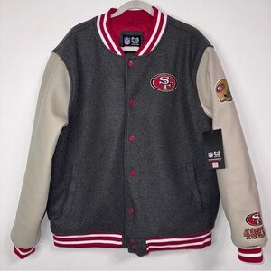 NWT Ultra Game NFL Team Apparel San Francisco 49ers Varsity Wool Jacket Men's XL